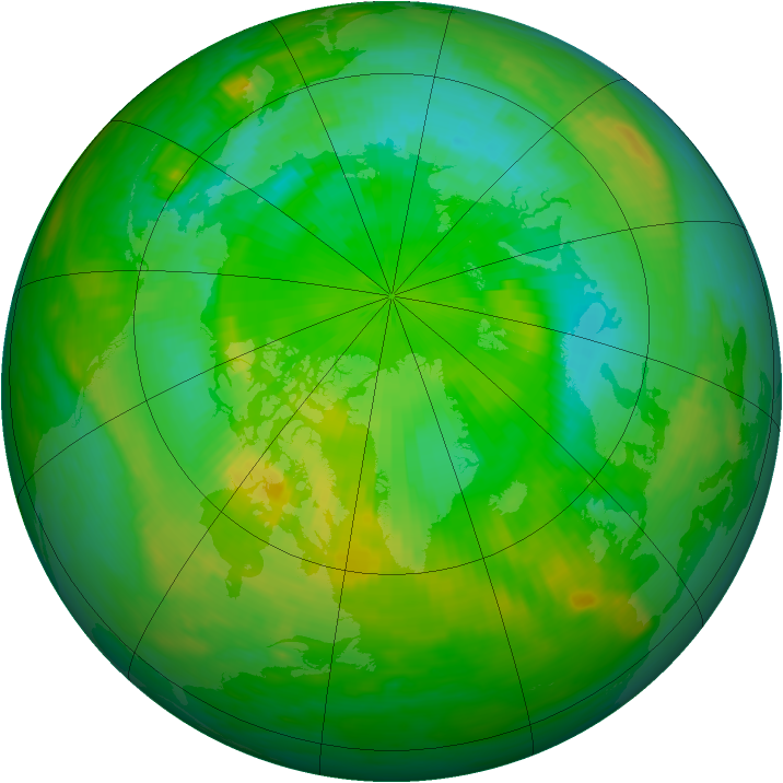 Arctic ozone map for 28 July 1980